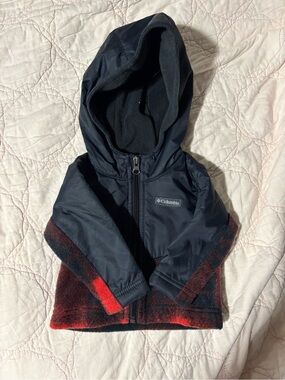 Columbia Navy and Red Kids Hooded Jacket